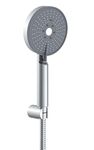 Hindware Italian Collection F160203CP 3-Flow Hand Shower for Bathroom | Made of ABS | Rain, Mist & Big Mist Modes | Water Saving Feature | Comes with 1.5m Hose Pipe & Wall Hook