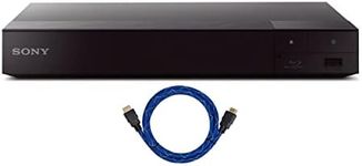 Sony 4K Upscaling 3D Streaming Blu-Ray Disc Player (Black) Bundle with Nylon-Braided HDMI Cable (2 Items)