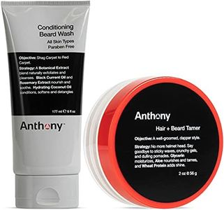 Anthony Conditioning Beard Wash, 6 Fl Oz Hair and Beard Tamer 2 Fl Oz.