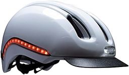 Nutcase, VIO, Bike Helmet with LED Lights and MIPS Protection for Road Cycling and Commuting, Blanco Gloss MIPS Light, S/M: 55cm-59cm