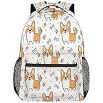 Mularoka Corgi Cute Dogs Backpack for College Travel Small Laptop Back Pack Casual Daypack Bagkpacks Lightweight Computer Backpack for Women Men, Corgi Cute Dogs