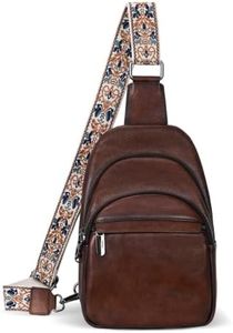 HESHE Leather Sling Bag for Women Crossbody Bags Fanny Packs Chest Bags(CE)