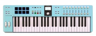 Arturia KeyLab Essential mk3 49-Key MIDI Keyboard Controller | USB MIDI Controller with Velocity-Sensitive Keys, DAW Control, Analog Lab Software Bundle - Aquamarine