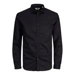 JACK & JONES Mens Crdiff Long Sleeve Shirt Black L