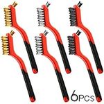 Wire Brush Set, 6 Pcs Brass/Stainle