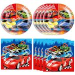 40 Pieces Cars Birthday Party Decorations Racing Car Party Decorations Hot Car Tableware Set Racing Car Plates Napkins Party Supplies Kit for Kids Boys Racing Birthday Decorations