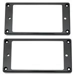 Musiclily Pro Plastic Flat Bottom Humbucker Pickup Ring Set Neck Bridge Pickup Mounting Frame for Electric Guitar, Black