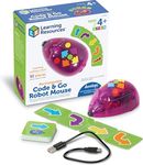 Learning Resources Code & Go Robot Mouse Rechargeable, Toys for 4 Year Old Boys and Girls, Screen Free Interactive Programmable Robot