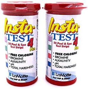 LaMotte 4-Way Insta Test Strips Plus for Swimming Pool Free Chlorine, Bromine, Alkalinity, pH, Total Hardness 2 x 50