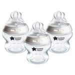 Tommee Tippee Natural Start Anti-Colic Baby Bottle, 150 ml, 0+ months, Slow Flow Breast-Like Teat for a Natural Latch, Anti-Colic Valve, Self-Sterilising, Pack of 3