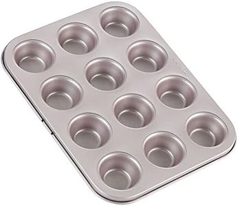 CHEFMADE Mini Muffin Pan, 12-Cavity Non-Stick Mini Cupcake Pan Bakeware for Oven Baking (Champagne Gold)