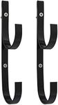 U.S. Pool Supply Set of 2 Black Aluminum Pool Hangers for Telescopic Poles - Store Poles with Nets, Vacuums, Hoses & Attachments - Organize Swimming Pool Area, Accessory Equipment