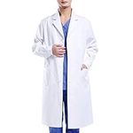 Waflyer White Medical Coat, Unisex Cotton Polyester Scientist Lab Coat Doctor Workwear Uniform Food Coat Laboratory Coat Men Coat, XXL