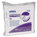 KIMBERLY-CLARK PROFESSIONAL Kimtech Pure W4 Critical Task Wipers (33330), Anti-Stat, Double Bag, White Disposable Wipes, 5 Packs of 100 Wipes / Case (500 per case)