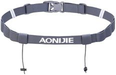 TRIWONDER Runners Race Number Belt with 6 Gel Loops for Triathlon, Marathon, Running, Cycling (Grey)