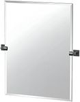 Gatco 4059MXS Elevate Frameless Rectangle Mirror, Matte Black, 31.5"H