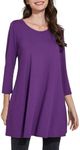 Enmain Purple Tunic Tops for Women 