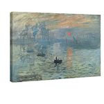 Wieco Art Impression Sunrise Extra Large Modern Gallery Wrapped Giclee Canvas Prints of Claude Monet Famous Oil Paintings Reproduction Seascape Artwork Sea Pictures on Canvas Wall Art for Home Decor