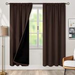 BFAM curtain Thermal Insulated 100% Blackout Curtains for Bedroom,living room with Black Liner, Double Layer Full Room Darkening Noise Reducing Rod Pocket window and door Curtain, SET of 1 parda