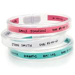 Mabis Wrist Bands, 50 Count, Tubular and Waterproof with Multiple Insert Colors, Durable and Comfortable for use as a Medical Band, Hospital ID Bracelet, Party Wristbands or Event Bracelet