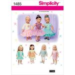 Simplicity Creative Patterns 1485 Doll Clothes with Trim Variations, 18-Inch