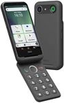 Doro - Aurora A20 Flip Smartphone - Senior Mobile Phone - Easy to Use - Assistance Button with GPS Location - Hearing Aid Compatible - USB Cable Included - Graphite