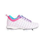 RIP-IT | Girl's Play Ball Softball Cleat | White, Pink, & Purple | Youth Sport Equipment, White/Pink/Purple, 4