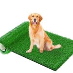 Grass Pad for Dogs Indoor Outdoor, Soft and Realistic Artificial Dog Grass Pee Pad for Puppy Potty Training, Washable Fake Grass Turf with Drainage Hole and Easy to Clean, 31.5 x 39.4 Inches