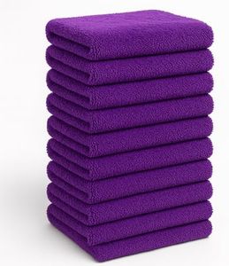Paks Edgeless Microfiber Towels for Cars -16x16 Absorbent Microfiber Towel for Kitchen & Detail Towel -10-Pack Lintless Plush Microfiber Towels for Cars - Microfiber Cleaning Cloths for Car Detailing