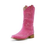 Dream Pairs Women's Cowboy Boots Mid Calf Cowgirl Boots Embroidery Stitched Square Toe Western Boots, Pink, 7