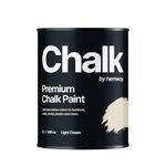 Hemway Light Cream Chalk Paint 1L Matt Shabby Chic Interior Furniture, Walls, Wood, Wardrobes, Doors, Tables, Chairs, Quick Dry Smooth Chalky Finish (40 Neutrals & 118 Colours Available)