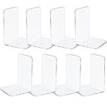 8 Pcs Book Ends Clear Bookends Acry