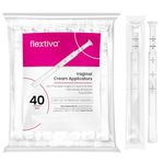 Flextiva Disposable Plastic Vaginal Cream Applicators - Threaded End to Fit OTC Gel or Cream Products - Accurate Dosage Markings Measurements - 40 Pack