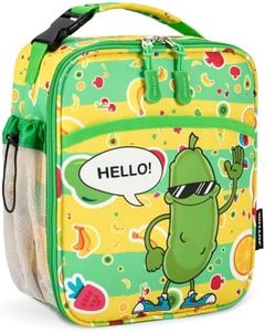 JOYHILL Kids Lunch Box, Insulated Lunch Bag for Teen Girl Boy, Lunch Boxes for Kids with Water Bottle Holder for School, Cute Lunchbox Kawaii Small Lunch Tote Toddler (Cucumber)