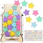 YUNFIRE Personalized Stars Reward Jar for Kids, DIY, with Colorful Letter Stickers, Potty Training, Chore Chart, Magnetic Bulletin Board, Positive Behavior Chart for Classroom (Colorful Stars)