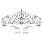 Tiara Crowns for Women Tiaras for Girls Princess Crown for Birthday Halloween Costume Bride Wedding Queen, Crystal Headband