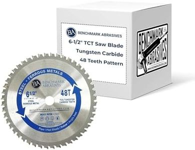 Benchmark Abrasives 6-1/2" TCT Saw Blades, Tungsten Carbide Tipped Circular Metal Cutting Saw Blades for Steel, Stainless Steel, Nickel, Titanium, Ferrous Metals, and Steel Pipe (6-1/2" 48 Teeth)