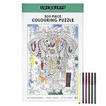 THE TWIDDLERS - 500 Piece Elephant Jigsaw Puzzle & Colour Pens for Kids & Adults