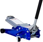 4 Ton Professional Low Profile Floor Jack Hydraulic Heavy-Duty Steel Racing Floor Jack with Dual Piston Quick Lift Pump 4Ton (8800 lb) Capacity for Home Shop Garage Lifting Range 4"-21" Black+Silver