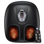 RENPHO Portable Foot Massager Machine with Heat for Plantar Fasciitis, Shiatsu Kneading, Compression, 3 Intensity Electric Feet Massager, Gifts for Men Women