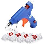 Hot Glue Gun, Powerextra Mini Glue Gun Kit with 40pcs Glue Sticks(7 mm*200 mm), On/Off Switch for School DIY Arts & Crafts Projects, Home/Office Quick Repairs, Festival Decoration (20 Watts, Blue)