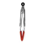 Starfrit Silicone and Stainless Steel Tongs - 9-Inch - Heat-Resistant - Red