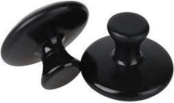 ANCLLO 2Pcs Hot Stones Mushroom Shaped Massage Stones Warmer Natural Hot Stones Tools for Body Face for Essential Massage Spa Massage Therapy Black