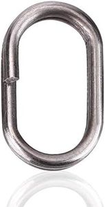 Keenso Oval Split Key Ring, 100Pcs Rustproof Stainless Steel OOval Split Rings Swivel Snap Carp Fishing Tackle Connector(9 * 15mm) Other Fishing Tools and Accessories