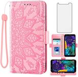 Phone Case for LG Aristo 4/Astro 4+ Plus/Tribute Royal X320/Escape Plus/Journey LTE L322DL/K30 2019/Arena 2/X2/Prime 2 Wallet Cover with Screen Protector Card Holder Flip Cell K 30 Women Rose Gold
