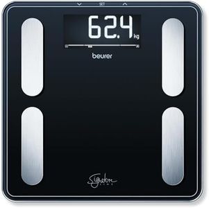 Beurer BF 400 black Diagnosewaage Signature Line, präzise Körperanalyse für bis zu 10 Personen, mit extra großem Invers-LCD-Display, Tragkraft bis 200 kg