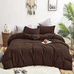 Wellboo Brown Comforter Sets California King Solid Mocha Coffee Bedding Comforters Cal King Women Men Plain Dark Brown Quilts Adults Deep Brownness Modern Chestnut Blankets Brown Bed Farmhouse