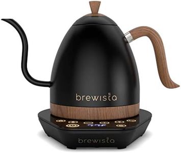 Brewista artisan matte black electric kettle, gooseneck spout, temperature control, slow coffee barista, 1.0 litre