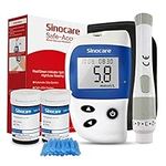 Blood Sugar Monitor, Sinocare Safe Accu2 Blood Sugar Test Kit with 50 Test Strips & 50 Lans.Diabetes Testing Kit for Home Use UK