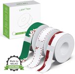 NELKO Genuine P21 Label Maker Tape, Adapted Label Print Paper, 14x40mm (0.55inx1.57in), Standard Laminated Labeling Replacement, Multipurpose of P21, 180 Tapes/Roll, 3-Roll, Christmas Theme